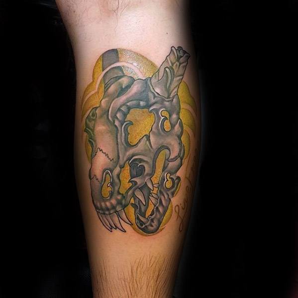 Male Cool Dragon Skull Tattoo Ideas On Legs
