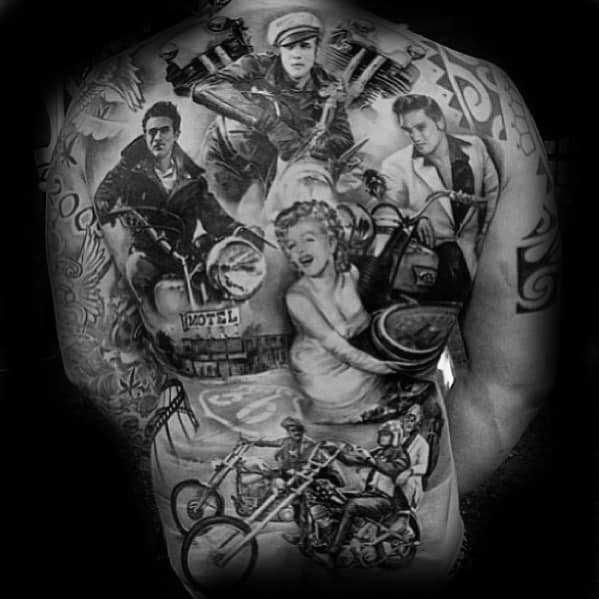 Male Cool Full Back James Dean Tattoo Ideas