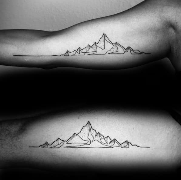 Male Cool Geometric Mountain Tattoo Ideas
