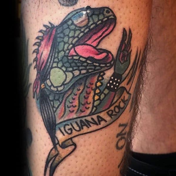 Male Cool Iguana Tattoo Ideas