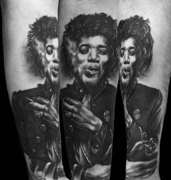 Male Cool Jimi Hendrix Tattoo Ideas