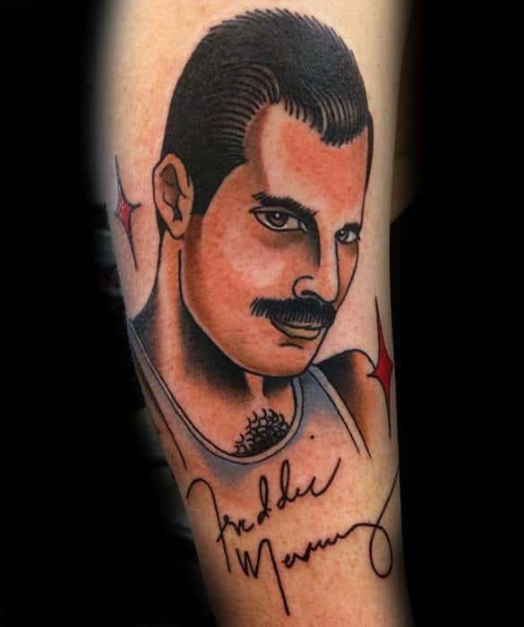 Male Cool Leg Freddie Mercury Tattoo Ideas