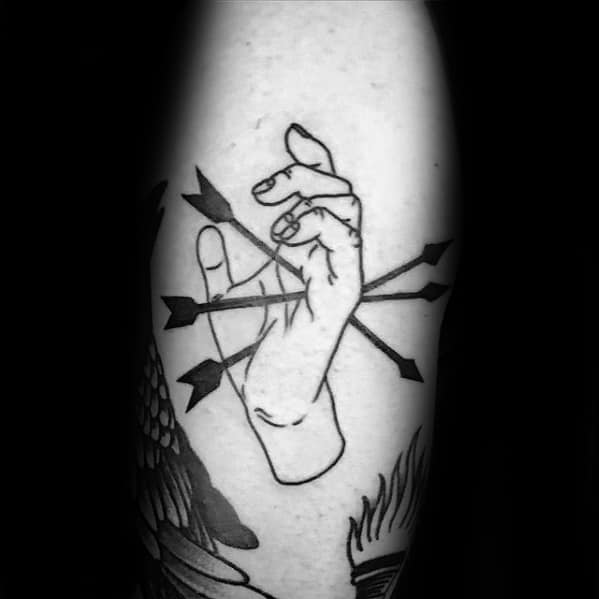 Male Cool Small Hand With Arrows Tattoo Ideas On Arm