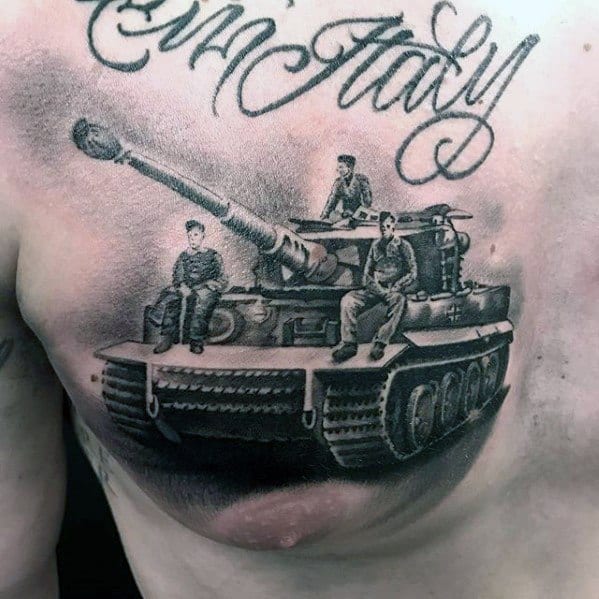 60 Tank Tattoos For Men - Armored Vehicle Ink Ideas