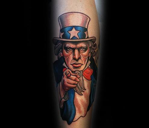 Male Cool Uncle Sam Tattoo Ideas
