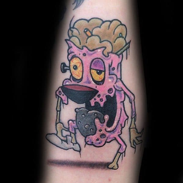Male Courage The Cowardly Dog Tattoo Design Inspiration