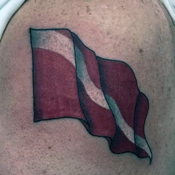 Male Dive Flag Themed Tattoo Inspiration