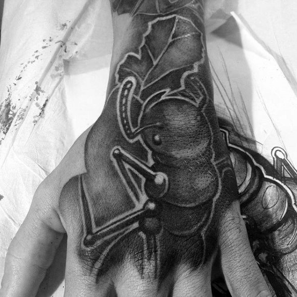 Male Dotwork Hand Ant Tattoo Ideas