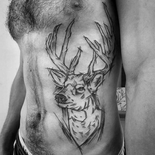 Male Elk Themed Tattoo Inspiration