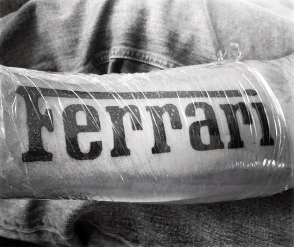 Male Ferrari Themed Tattoo Inspiration