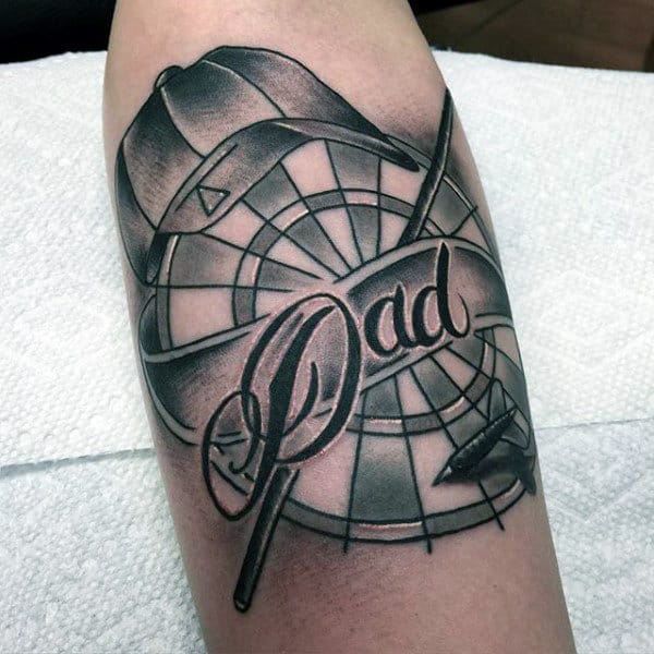 Male Forearms Cool Grey Dad Tattoo