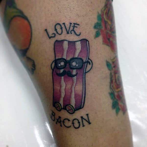 Male Forearms Happy Bacon Tattoos