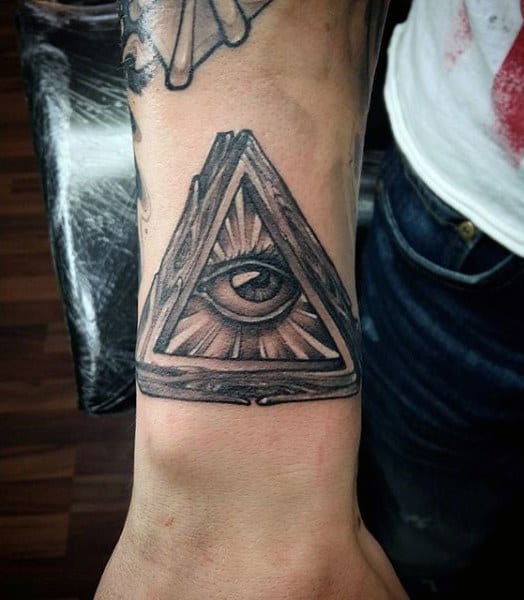 Male Forearms Illuminati Tattoo