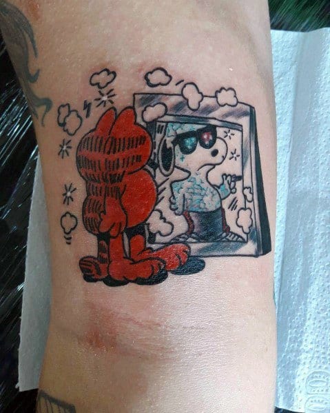 Male Garfield Themed Tattoo Inspiration