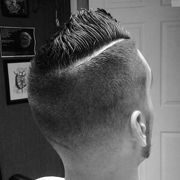 Male Hairstyle Faded Faux Hawk With A Taper
