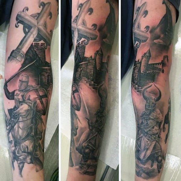 Male Honorable Knight Mens Tattoos