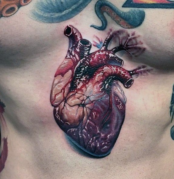 da vinci anatomical heart tattoo