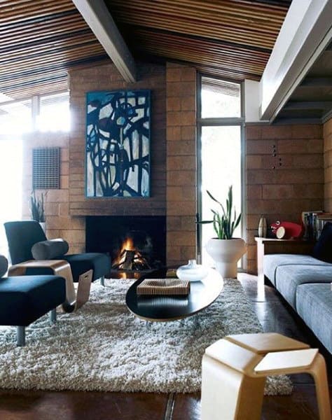 elegant living room with fireplace