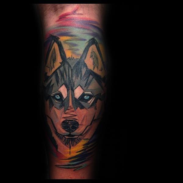 Male Ideas Siberian Husky Tattoos