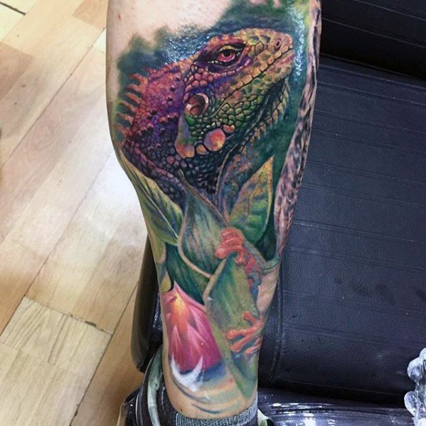 Male Iguana Tattoo Ideas