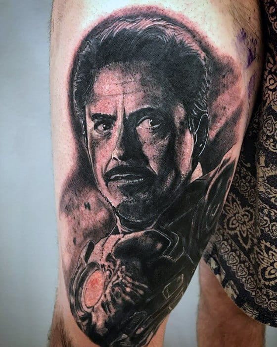 Male Iron Man Tattoo Design Inspiration