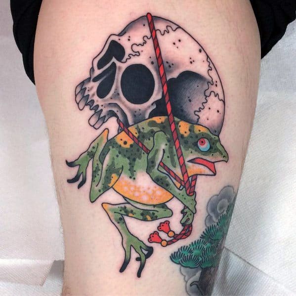 Male Japanese Frog Themed Tattoo Inspiration