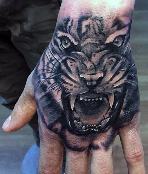 Male Japanese Tiger Tattoo Designs On Hands