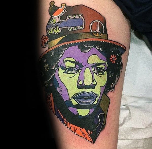 Male Jimi Hendrix Tattoo Design Inspiration