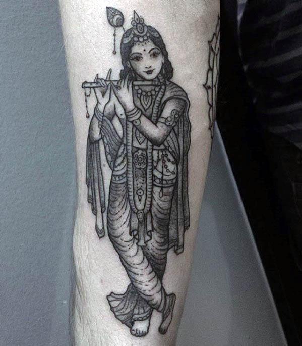 Male Krishna Tattoo Ideas On Forearm