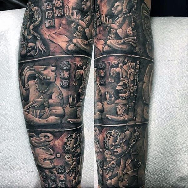 Male Legs Fantastic Black And White Tattoo