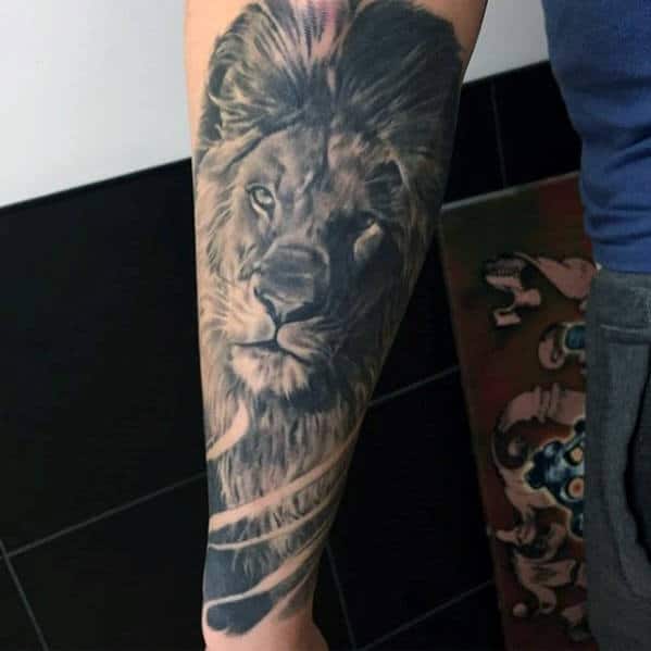 Male Lion Forearm Tattoo Ideas