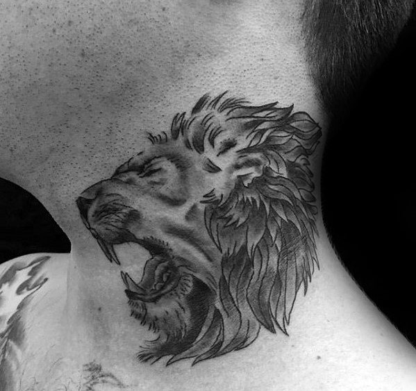 Male Lion Neck Themed Tattoo Inspiration