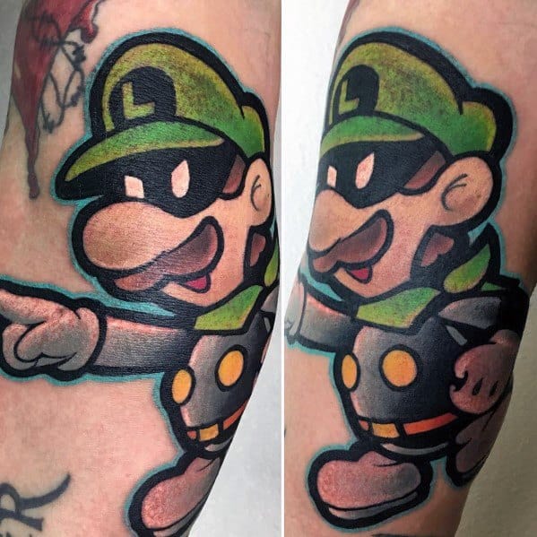 Male Luigi Themed Tattoos
