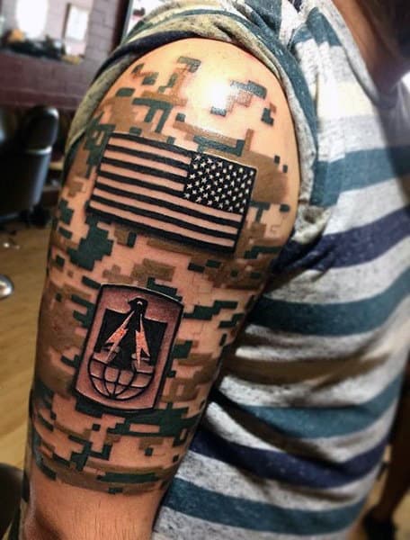Male Military Tattoo Designs On Arm