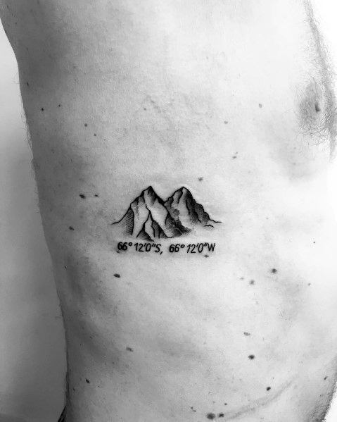 Male Minimalist Mountain Themed Tattoo Inspiration