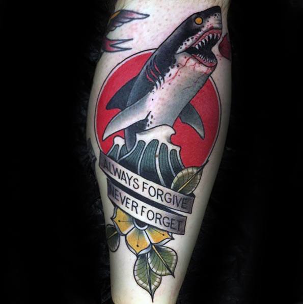 Male Neo Traditional Shark Tattoo Ideas