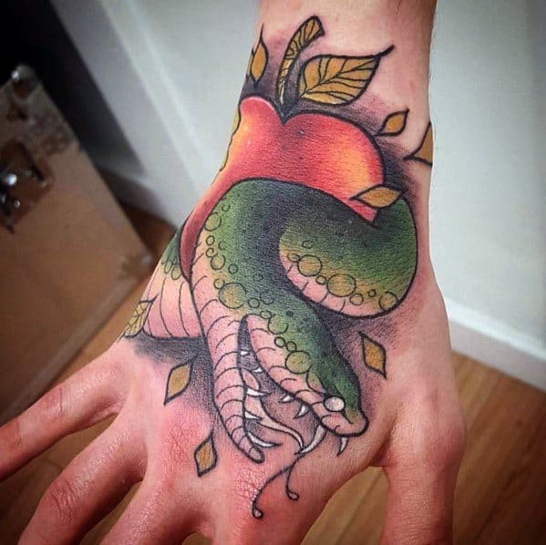 Male Neo Traditional Snake Themed Tattoo Inspiration
