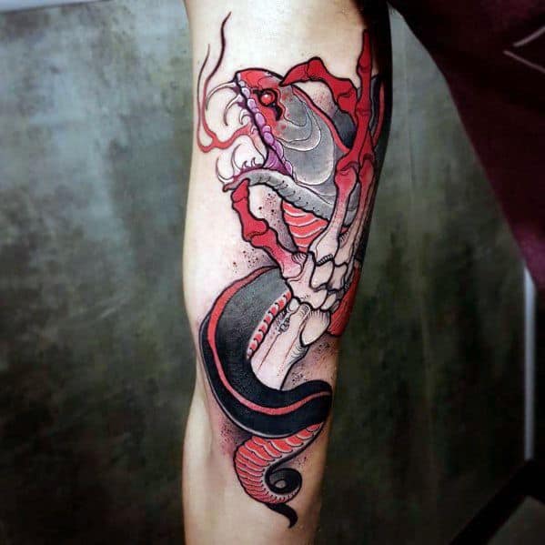 Male Neo Traditional Snake Themed Tattoos