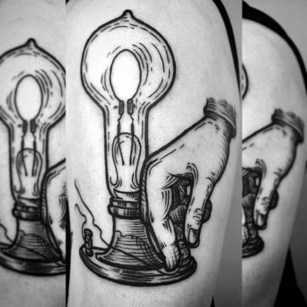 Male Nikola Tesla Tattoo Design Inspiration