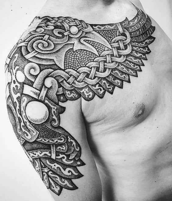 Male Odins Ravens Tattoo Ideas