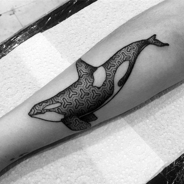 Male Orca Forearm Tattoo Design Inspiration