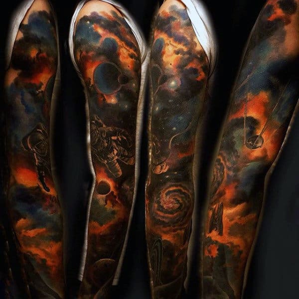 Male Outer Space Sleeves For Tattoo