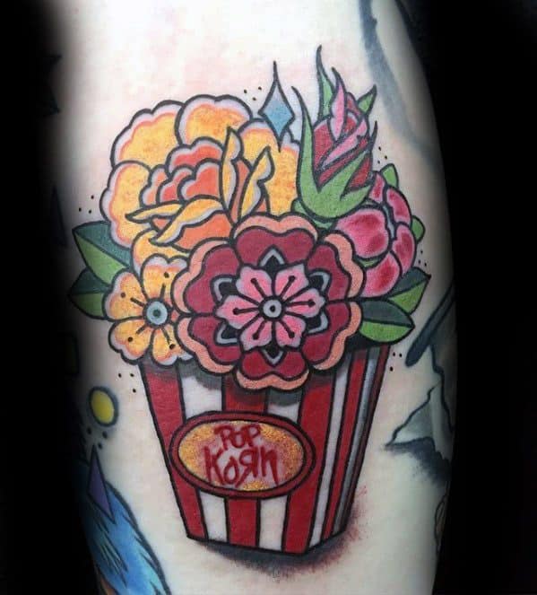 Male Popcorn Tattoo Ideas