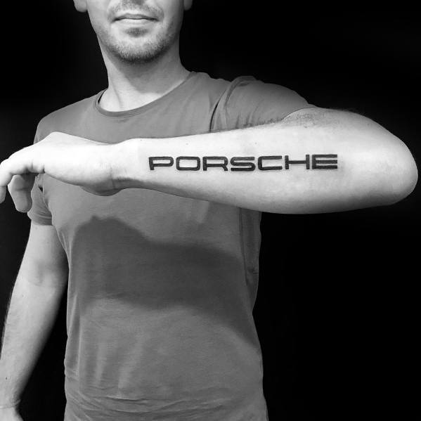 Male Porsche Themed Tattoo Inspiration