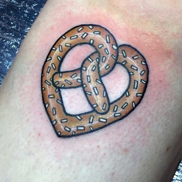 30 Pretzel Tattoo Ideas For Men Salty Snack Designs