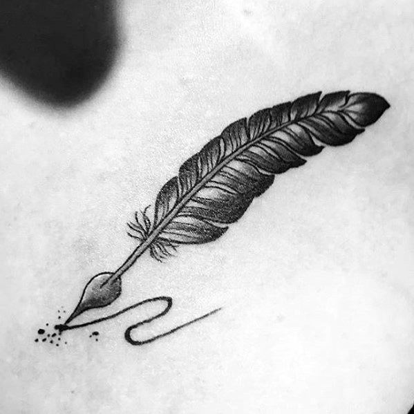 Male Quill Tattoo Ideas On Chest