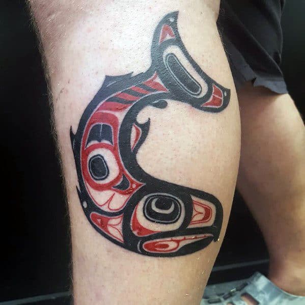 Male Salmon Themed Tattoo Inspiration