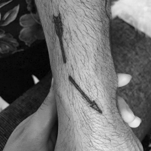 Male Small Simple Broken Arrow Tattoo Ideas