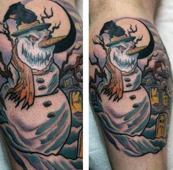 Male Snowman Themed Tattoos