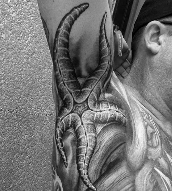 Male Starfish Armpit Tattoo Design Inspiration